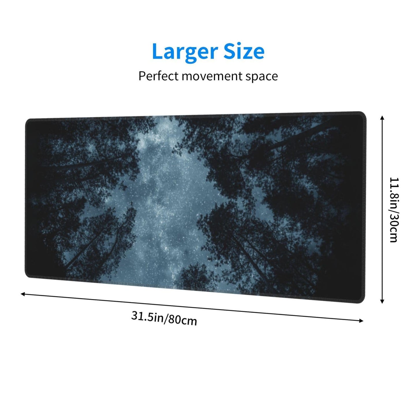 Night Sky Forest Mouse Pad XL Large Mousepad Non Slip Rubber Base Desk Mat for Laptop Computer