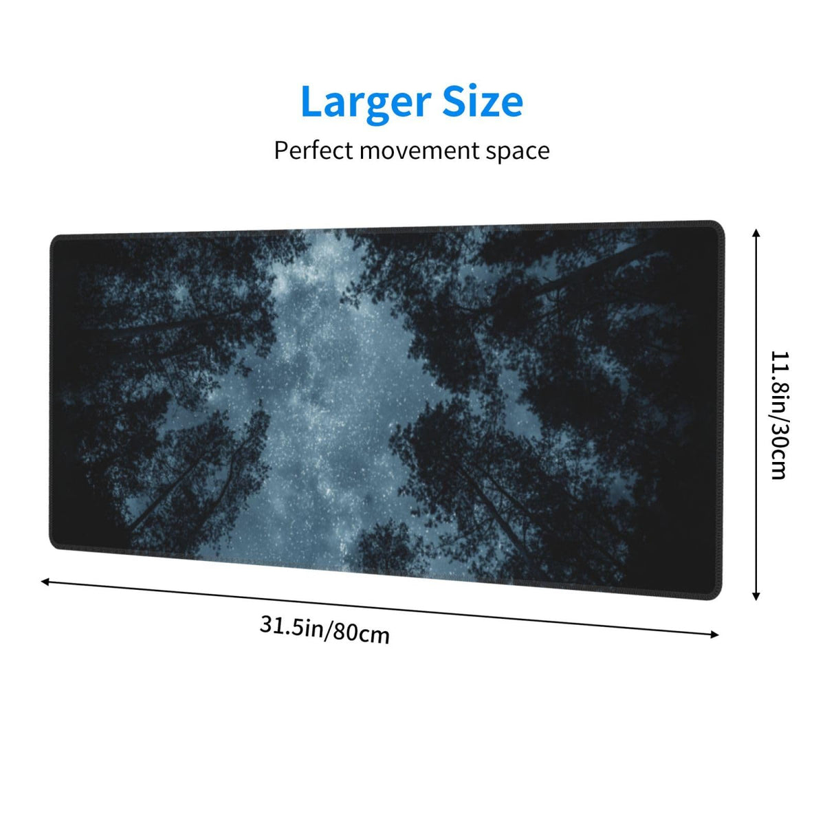 Night Sky Forest Mouse Pad XL Large Mousepad Non Slip Rubber Base Desk Mat for Laptop Computer
