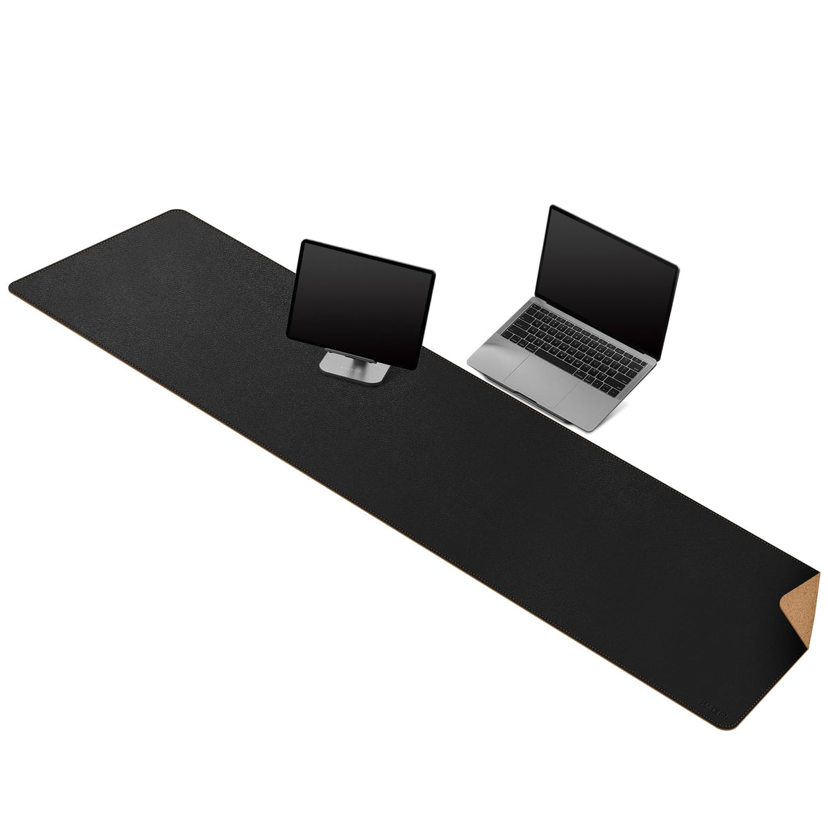 MAIDERN 63”x 15.7” Leather Desk Pad XXL, Large Desk Mat, Cork & Leather Large Mouse pad for Desk
