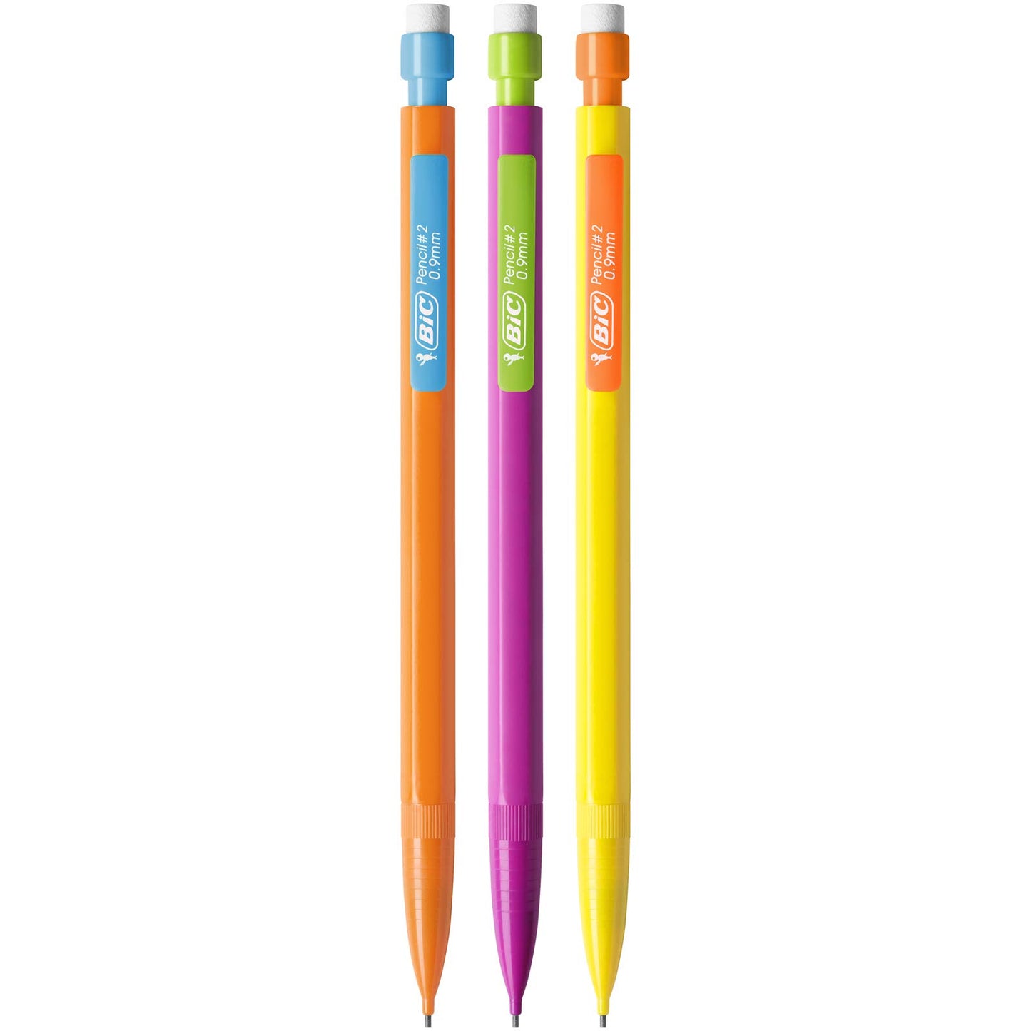BIC Matic HB Mechanical Pencils and Eraser, Assorted Barrel Colours with Fine Point (0.9 mm), Pack