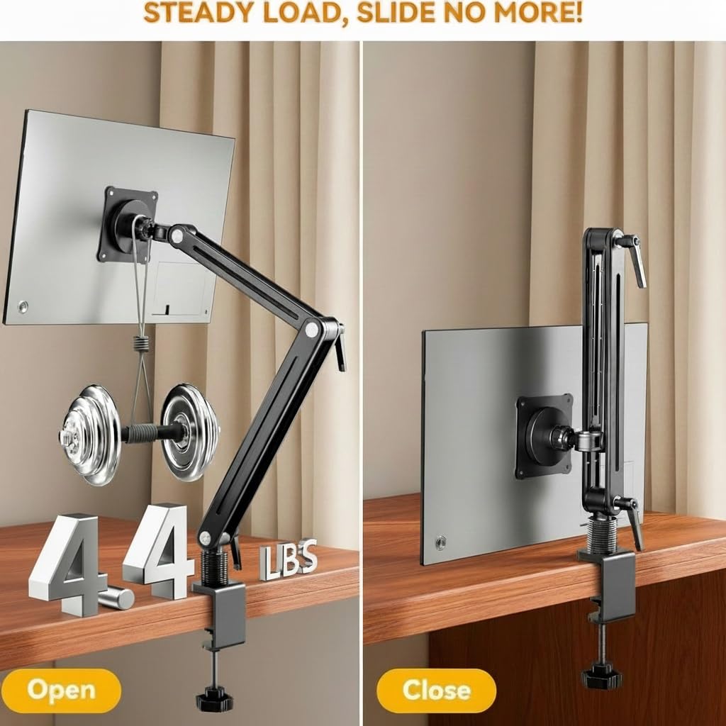Feising Portable Monitor Holder Mount Arm with Strong Magnetic 360° Rotating Base Bearing Over 5LBS