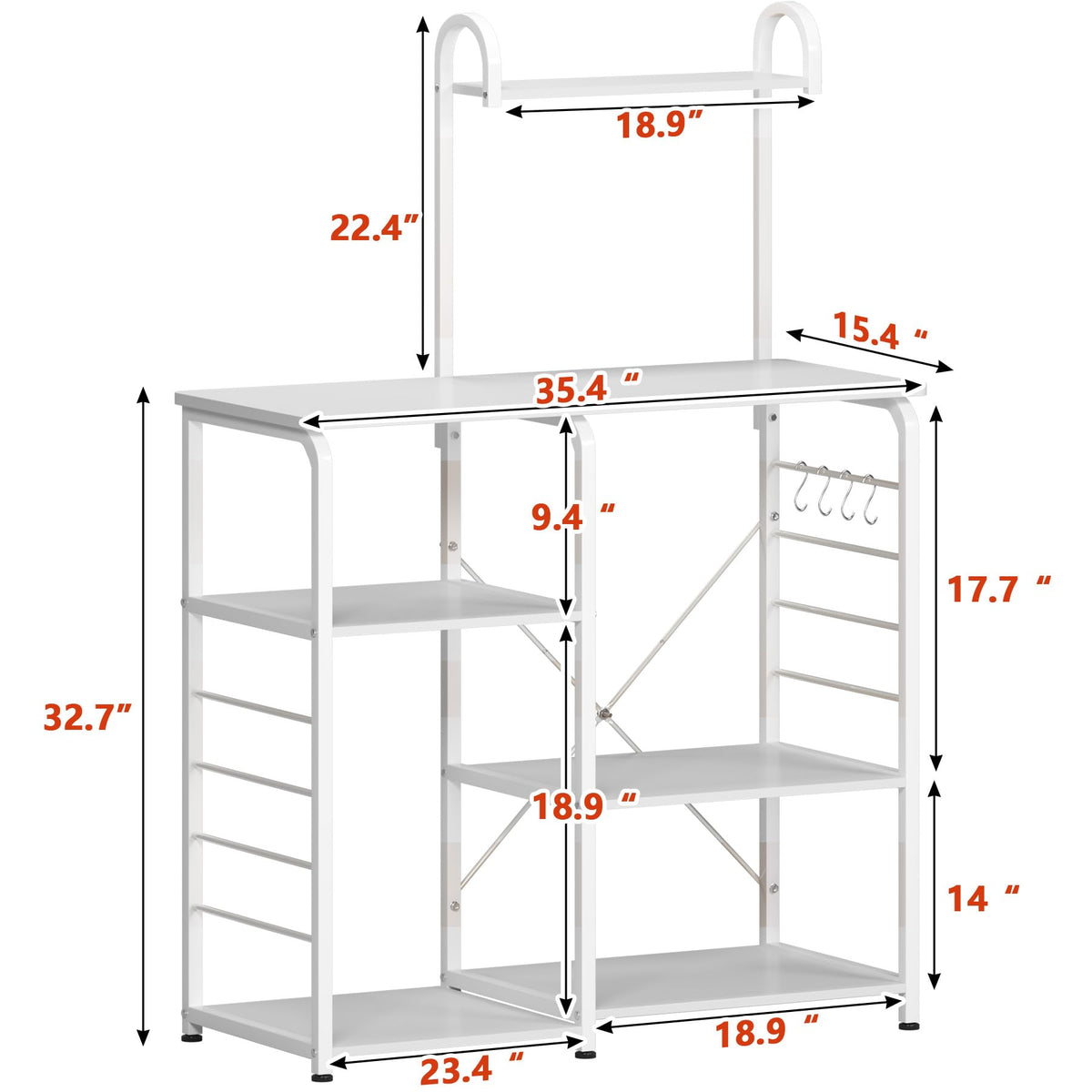DlandHome Microwave Stand Kitchen Cart, Microwave Cart Stand 35.4 inches, Kitchen Utility Storage