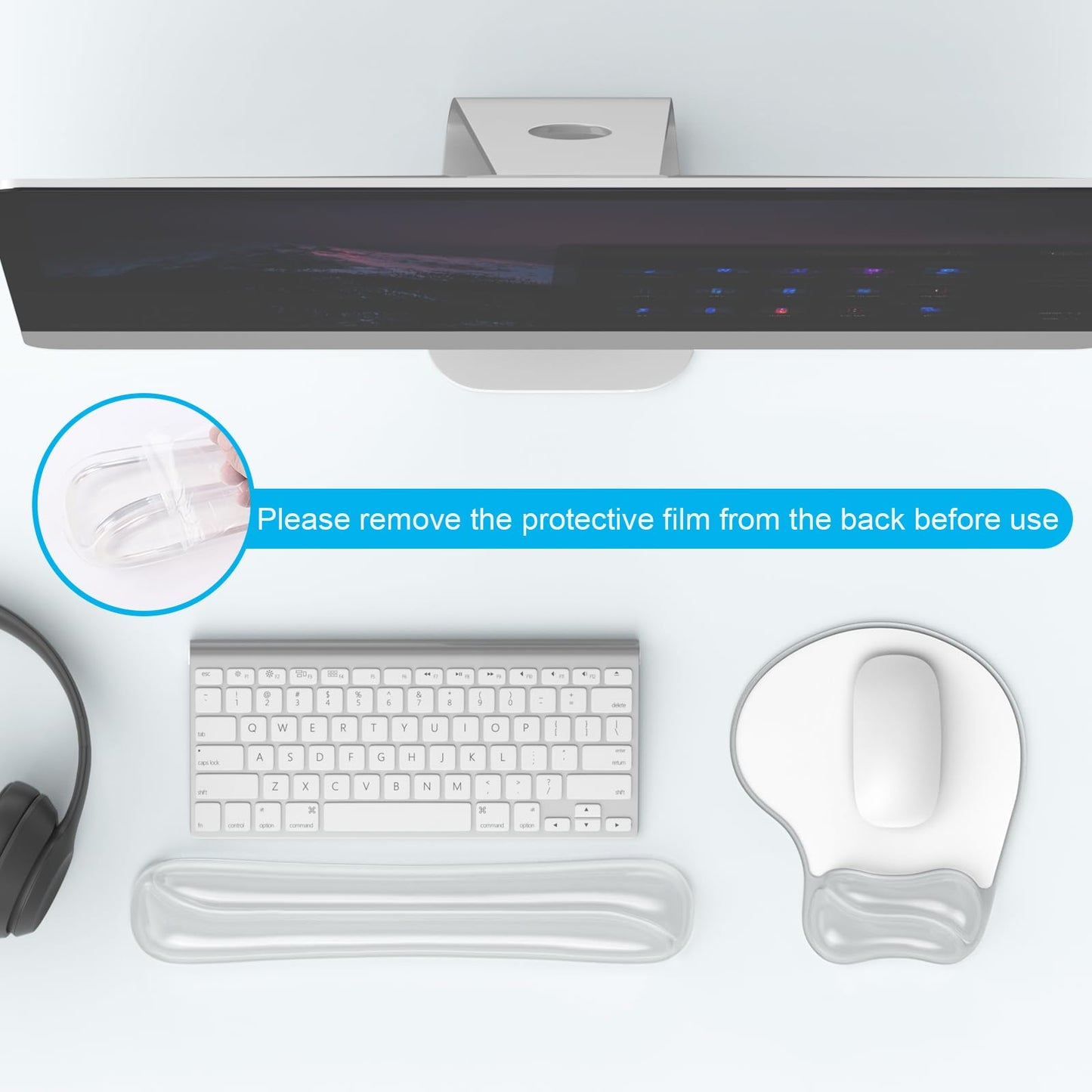 Laokiiy Gel Wrist Rest Mouse Pad Set, Ergonomic Support for Office Gaming