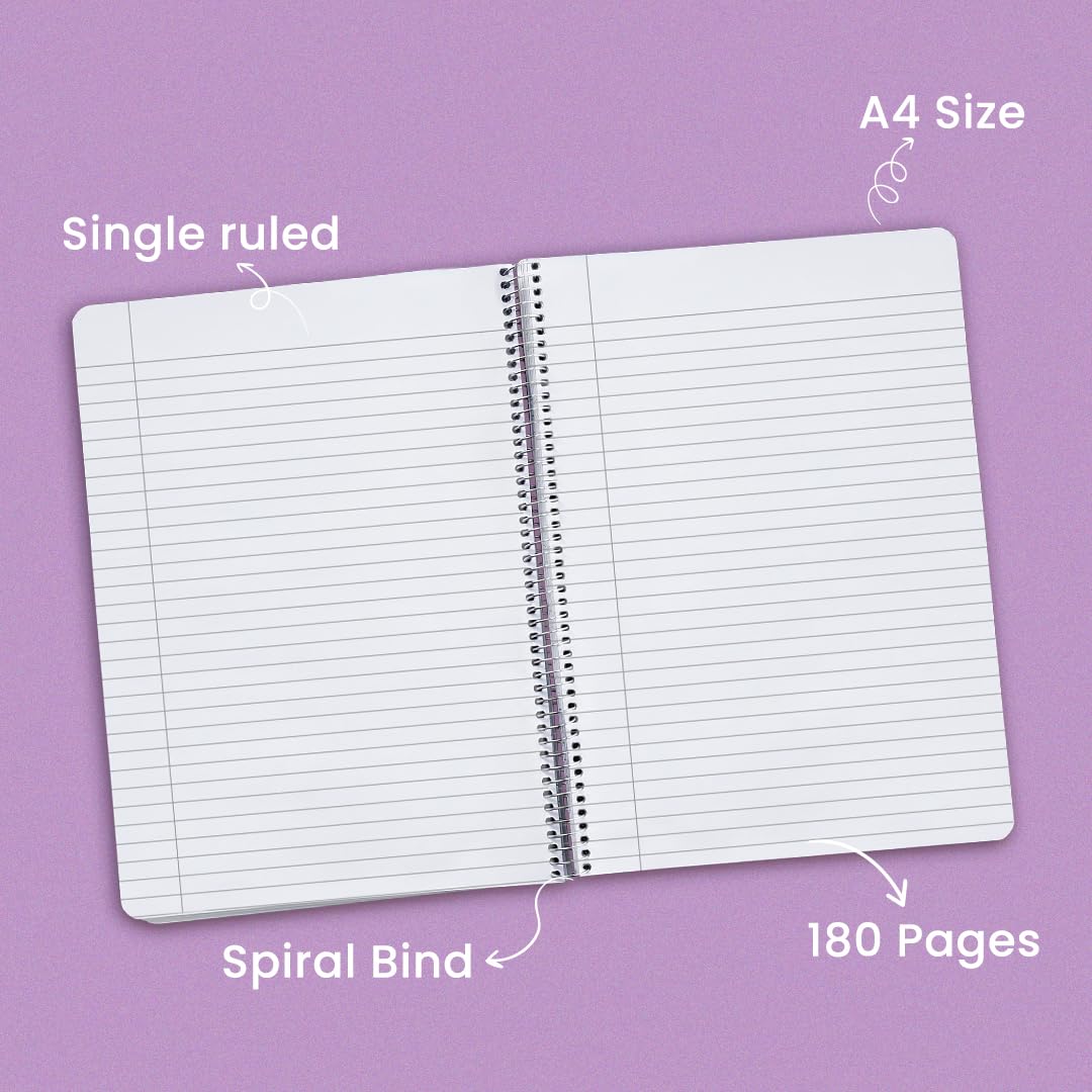 Classmate Pulse Long Book - 180 Pages | Single Line | 29.7cm x 21.0cm | Wiro Binding | Pack of 3