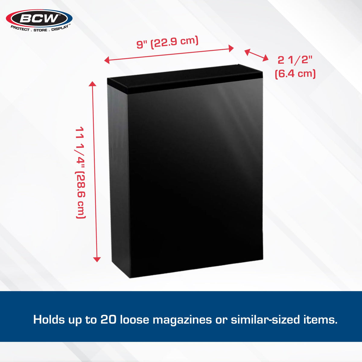 BCW Magazine Stor-Folio with Magnetic Closure, Holds 20 Magazines, Black