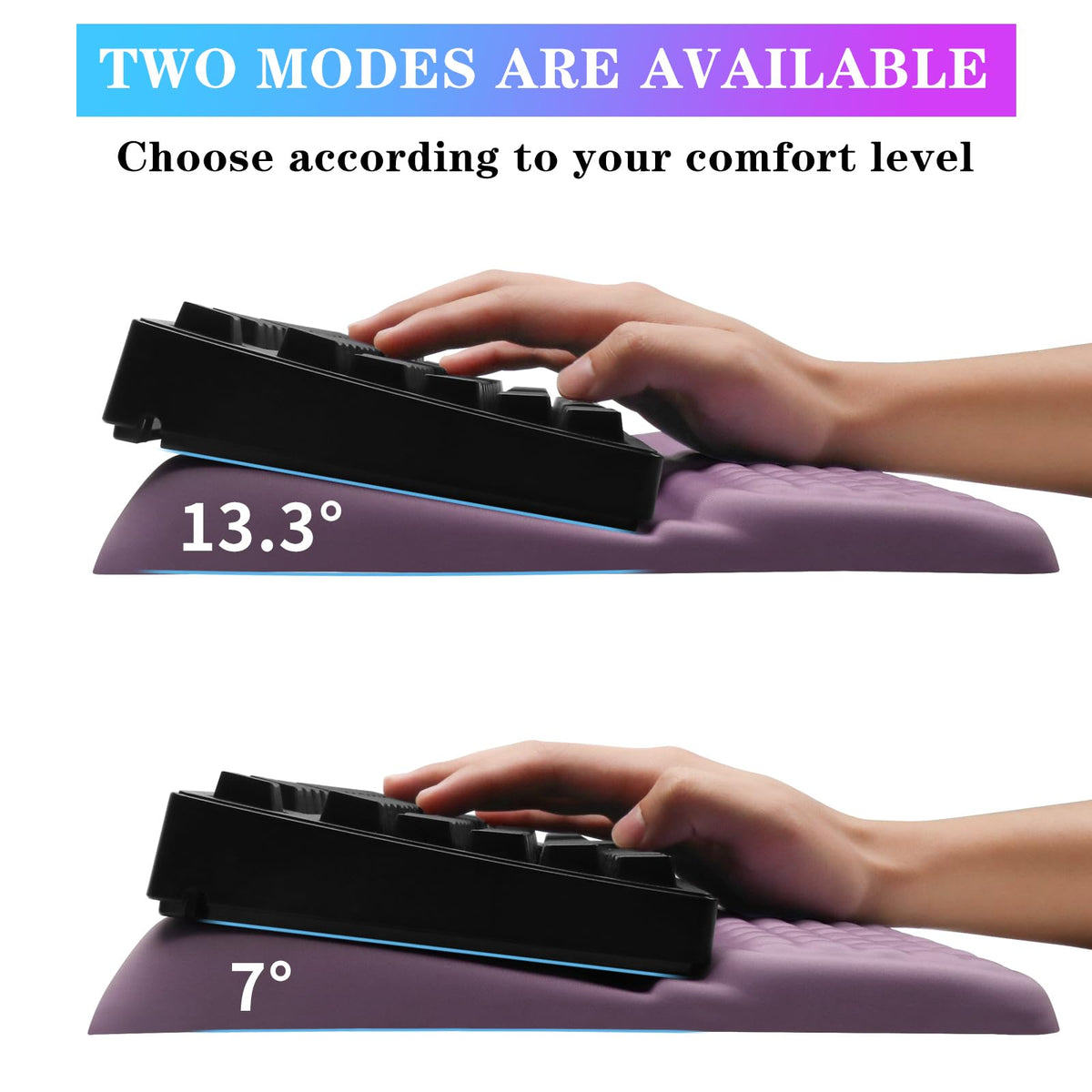 Computer Keyboard Stand with Wrist Rest, Ergonomic Tilted Keyboard Holder - Keyboard Riser with
