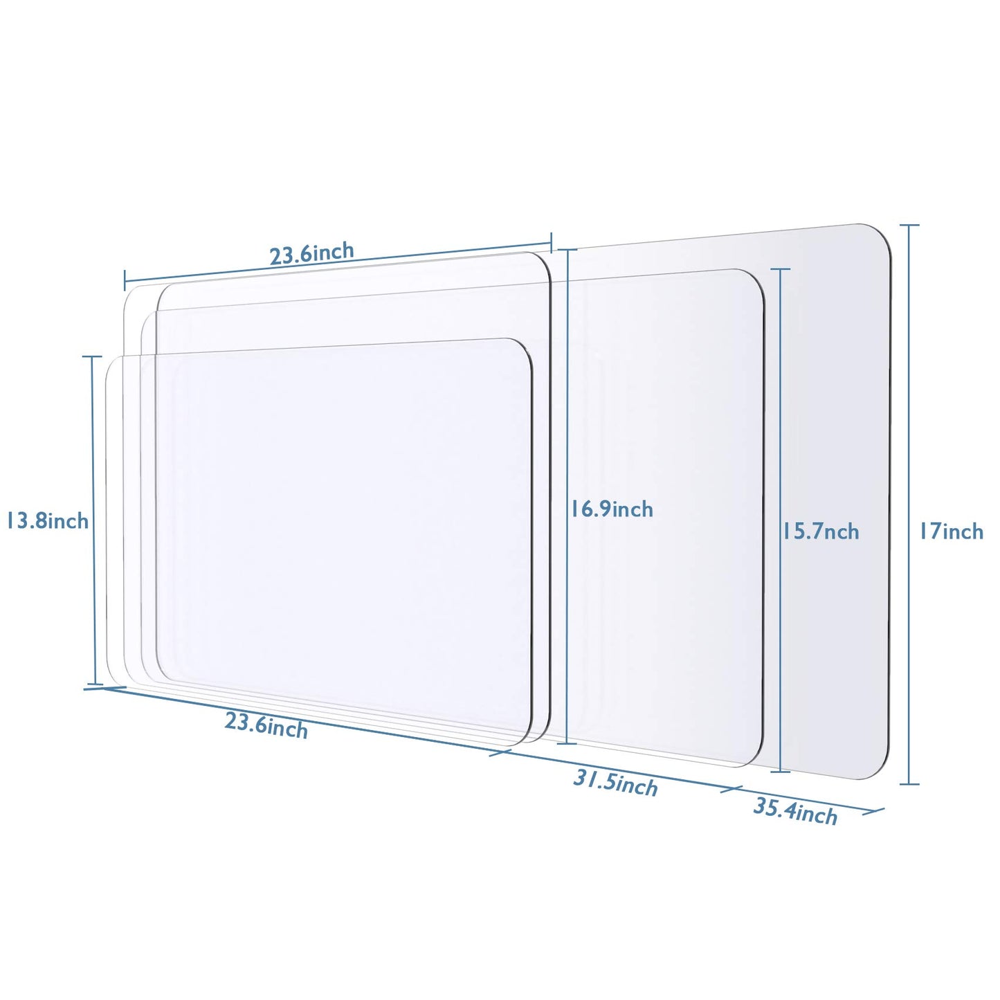 Oterri Clear Writing Desk Pad, 24’’x48” Heat Resistant Waterproof PVC Round Edge Durable Desk