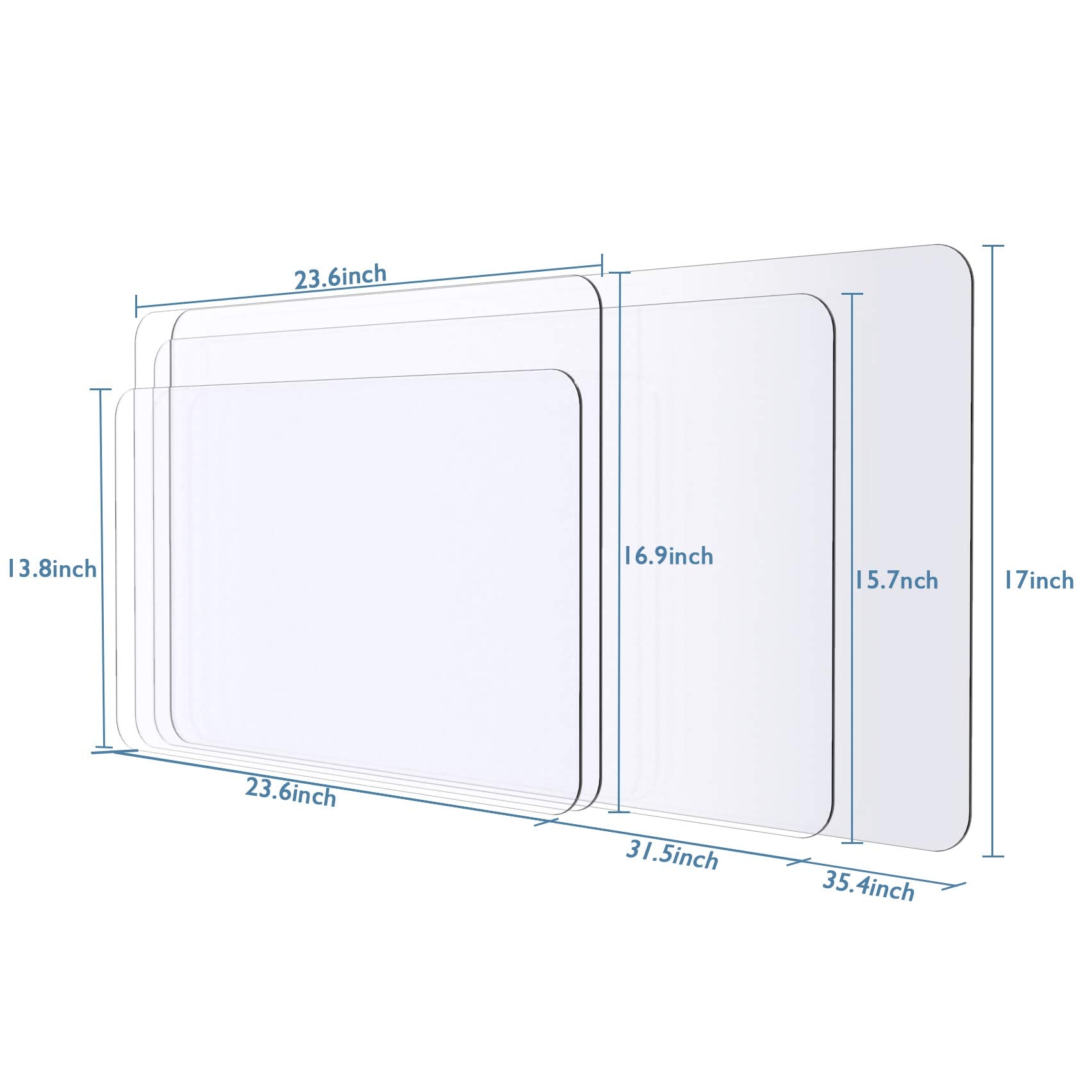 Oterri Clear Writing Desk Pad, 24’’x48” Heat Resistant Waterproof PVC Round Edge Durable Desk