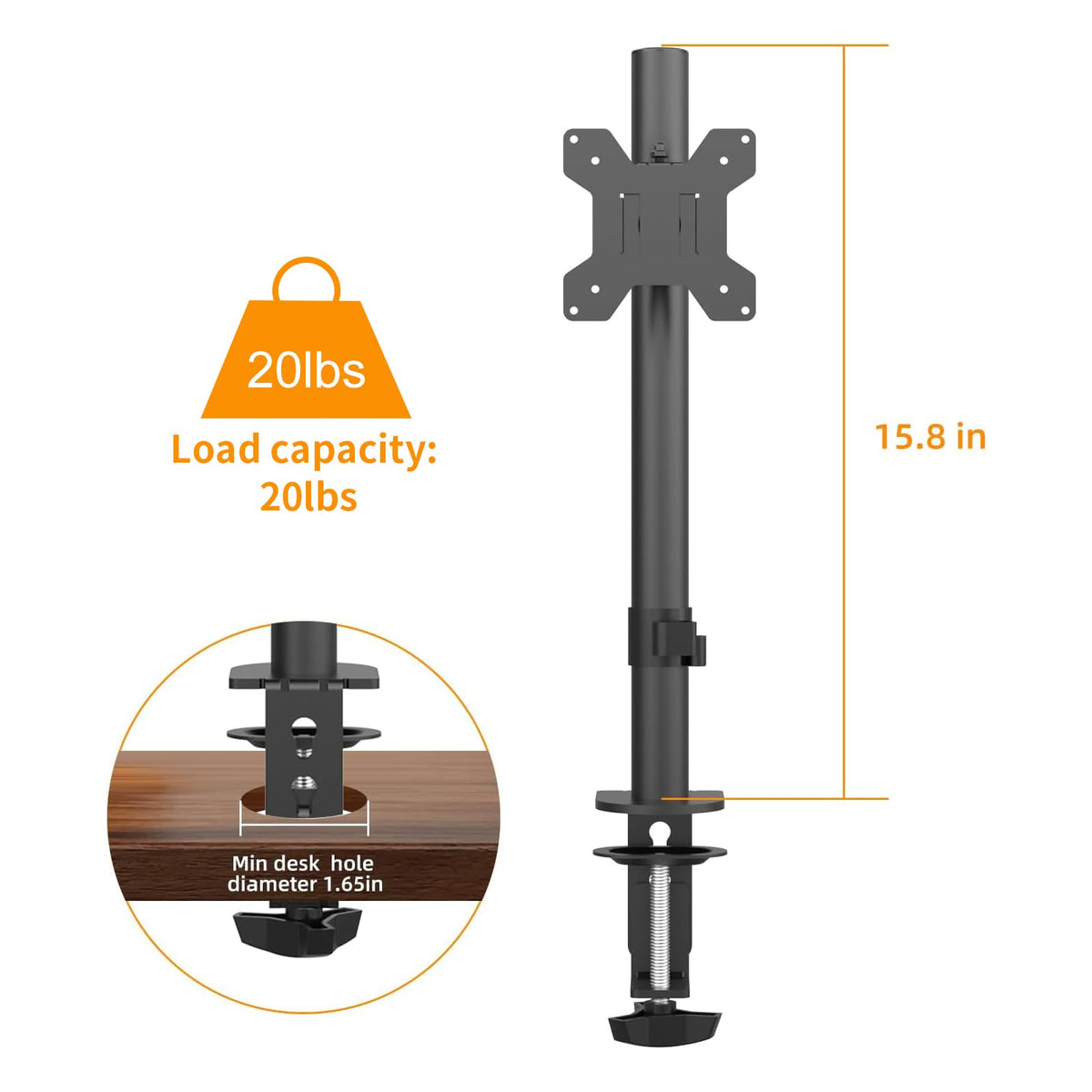 PHOLITEN Monitor Mount for 13-32" Screens, Up to 20lbs