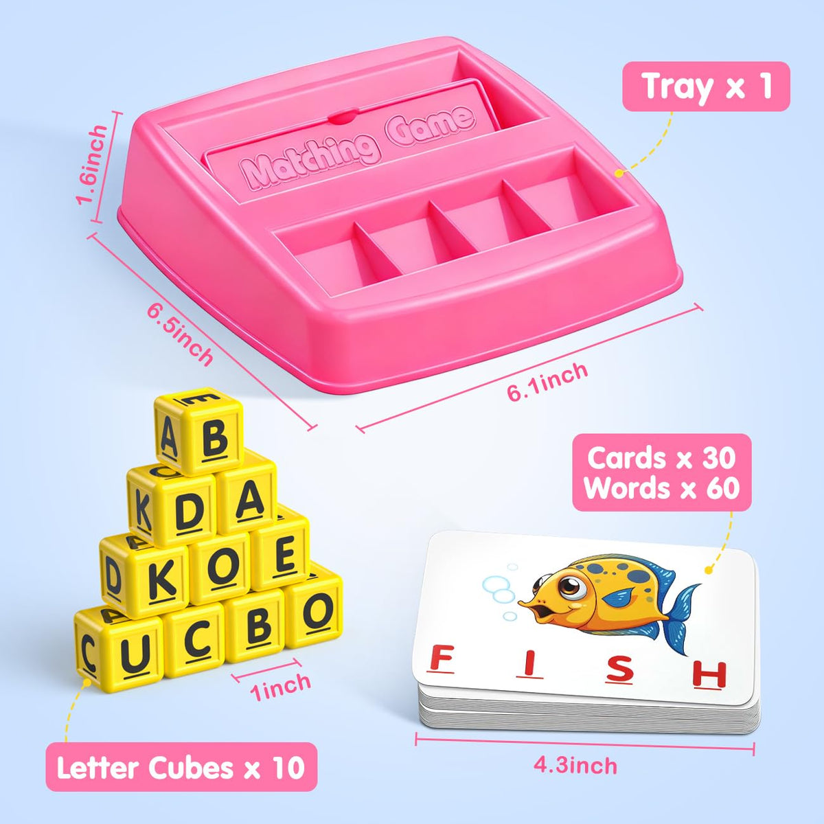 HahaGift Educational Toys for 2-5 Year Old Girl Gifts, Matching Letter Learning Games Activities