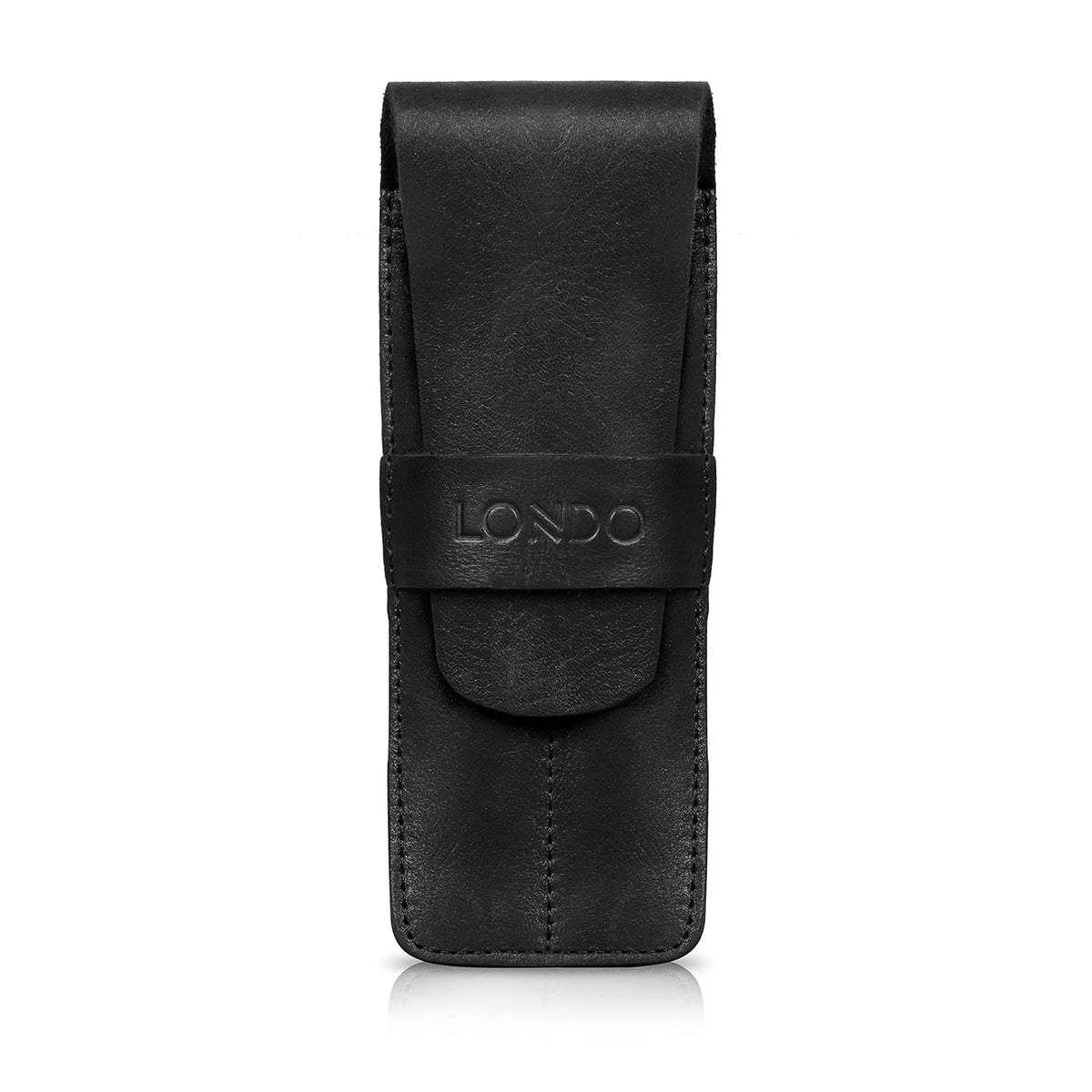 Londo Genuine Leather Pen and Pencil Case with Tuck in Flap, Stationery Bag - Two compartment