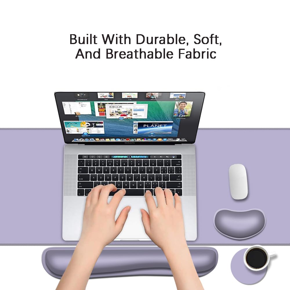 Desk Mat, Large Gaming Mouse Pad with Wrist Rest, 4 in1 XXL Mouse pad+Keyboard Wrist Rest+Mouse Pad