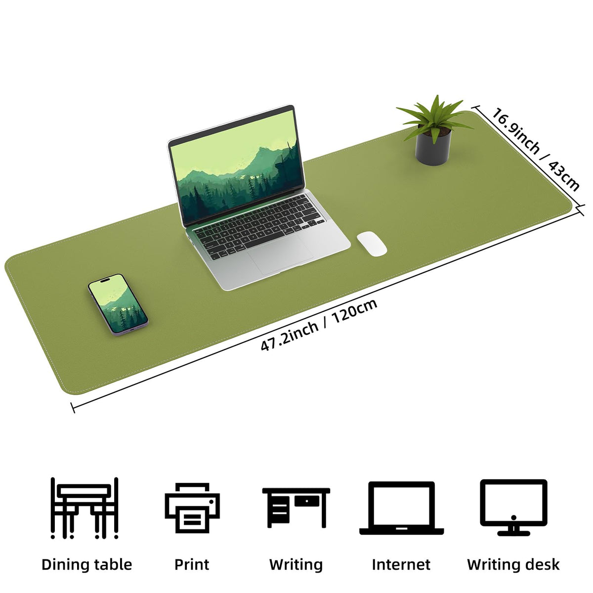 AFIING Leather Desk Pad Protector, Large Desk Mat with Natural Cork & PU Leather, Mouse Pad
