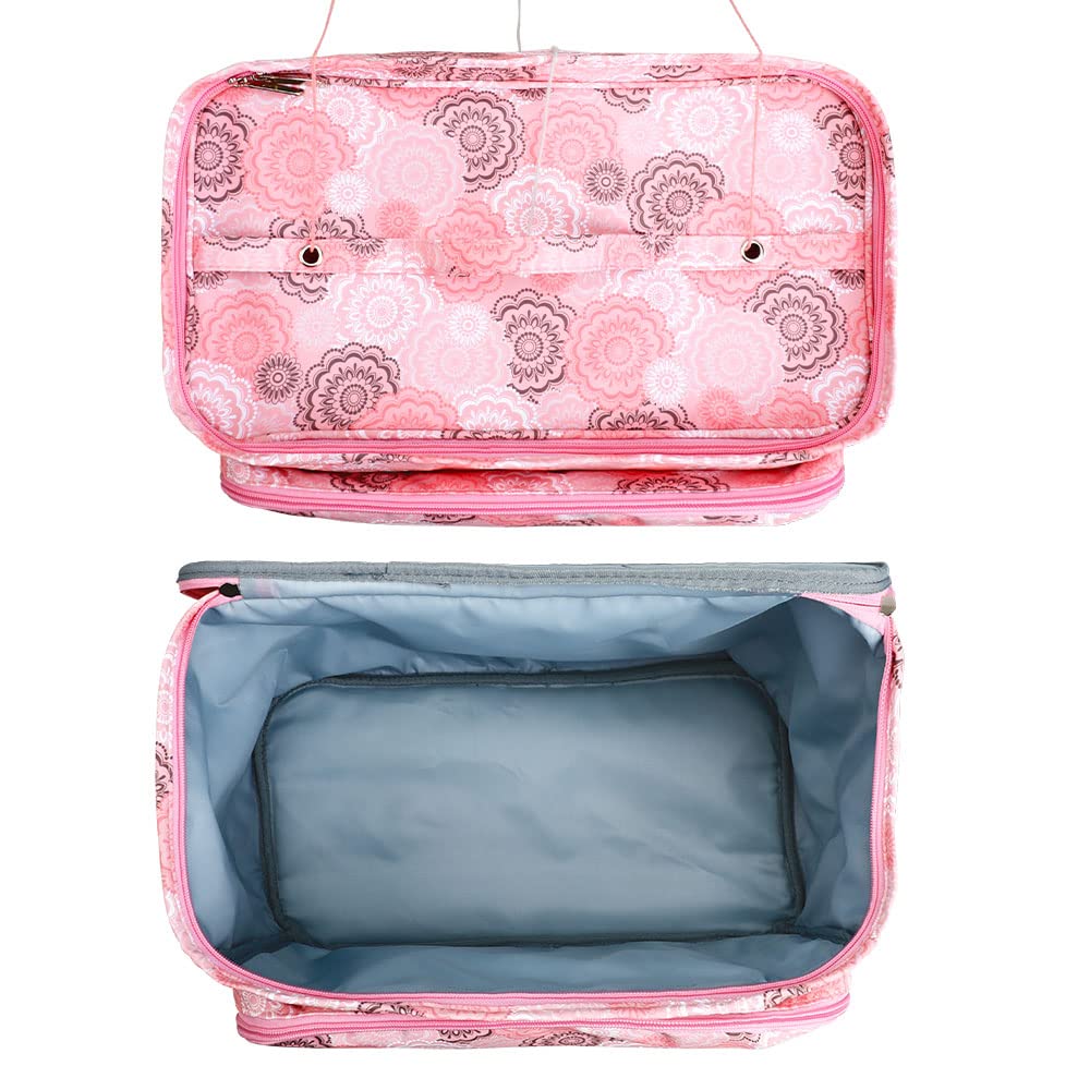Looen Crochet Bag, Yarn Storage Organizer Tangle Free with 3 Grommets, Knitting Bag and Totes