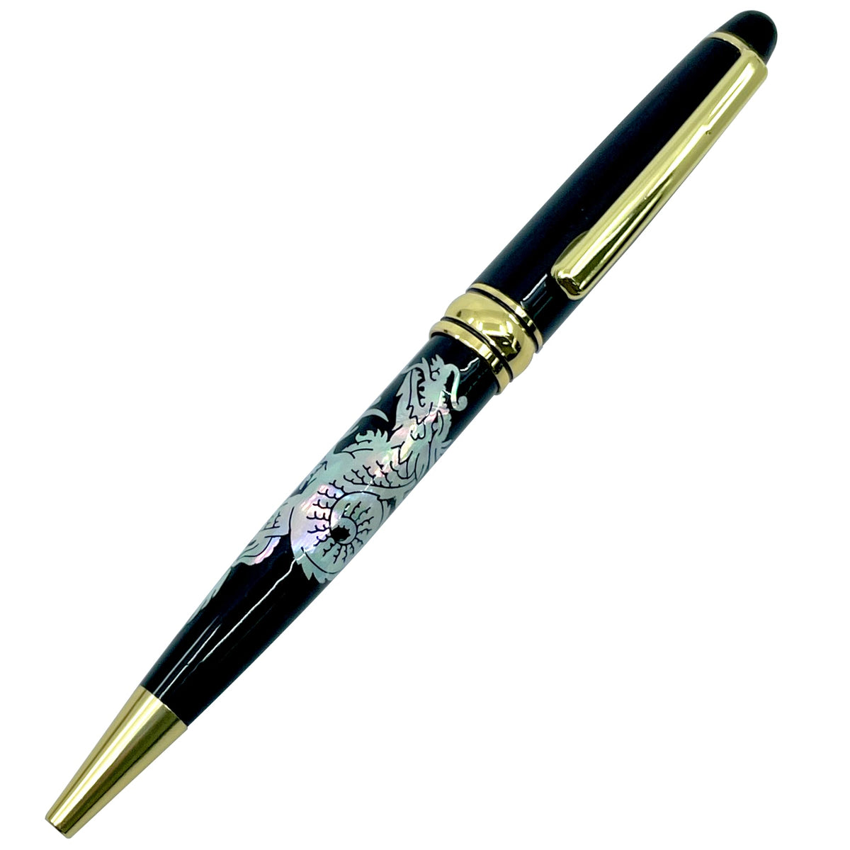 Nacreh Inlay Mother of Pearl Design Handmade Ballpoint Pen Retractable Executive Gift Deluxe
