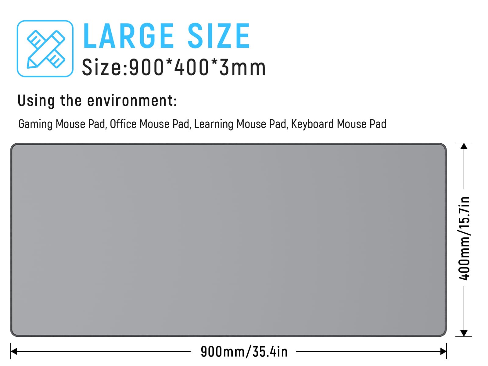 JIALONG Desk Mat - Large Desk Pad, Gaming Mouse Pad, Office Desk Protector with Anti-slip Base