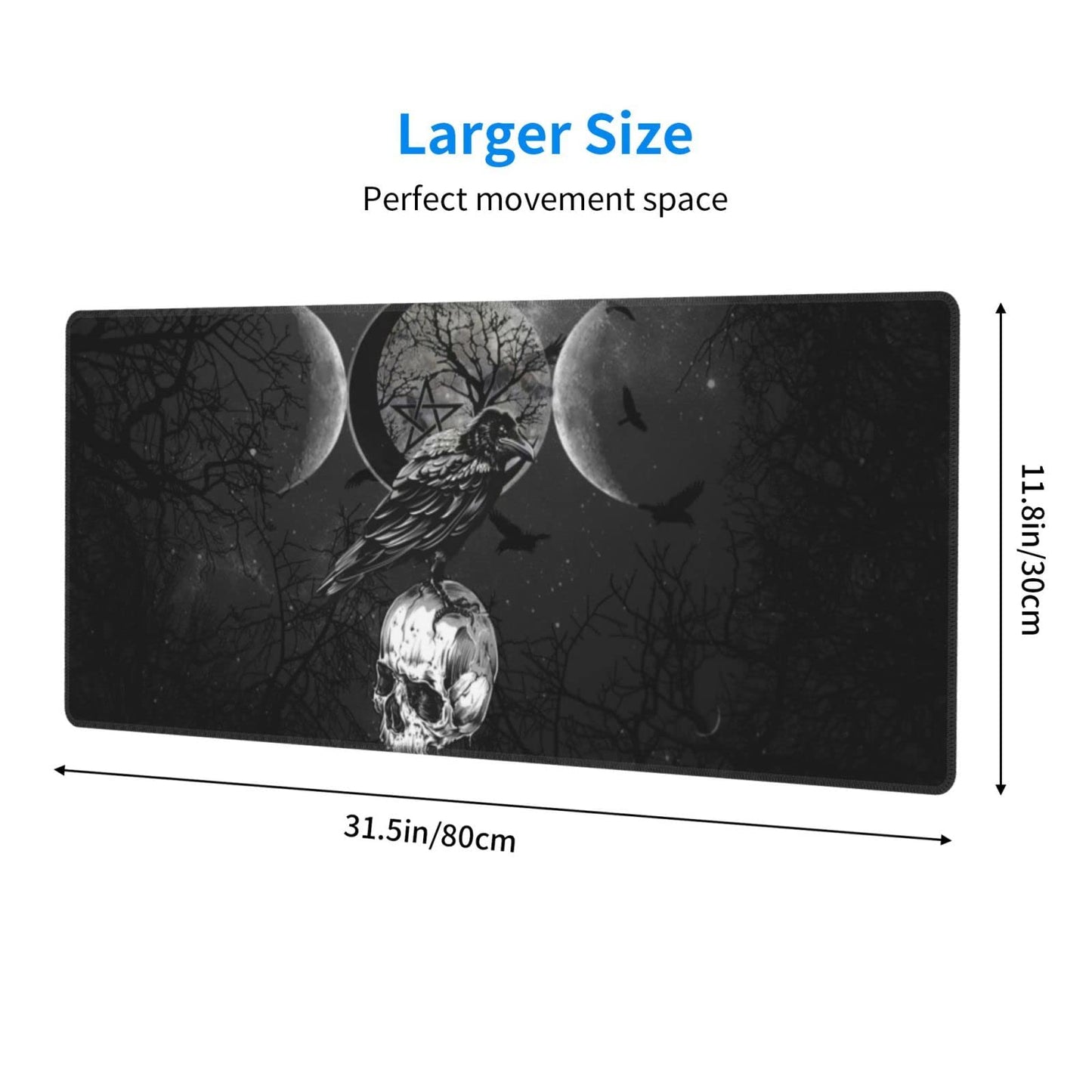 Triple Moon Mouse Pad XL Extended Desk Mat, Computer Mousepad