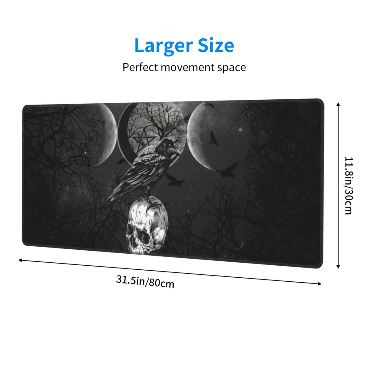 Triple Moon Mouse Pad XL Extended Desk Mat, Computer Mousepad