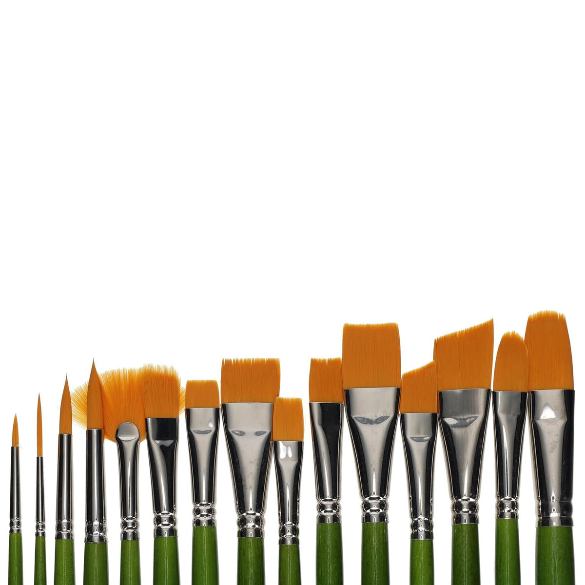 Connoisseur Gold Nylon Short Handle Brush Set, 15-Piece
