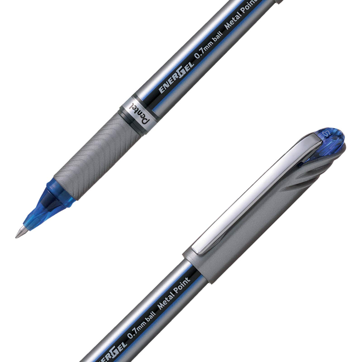 Pentel Energel Plus Roller Ball Pen (Medium) - Blue (Pack of 12)