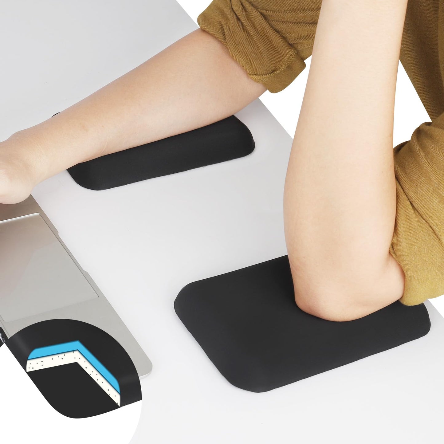 Leolee Elbow Rest Pads for Desk, Gel Ergonomic Wrist Rest Arm Rest Pads