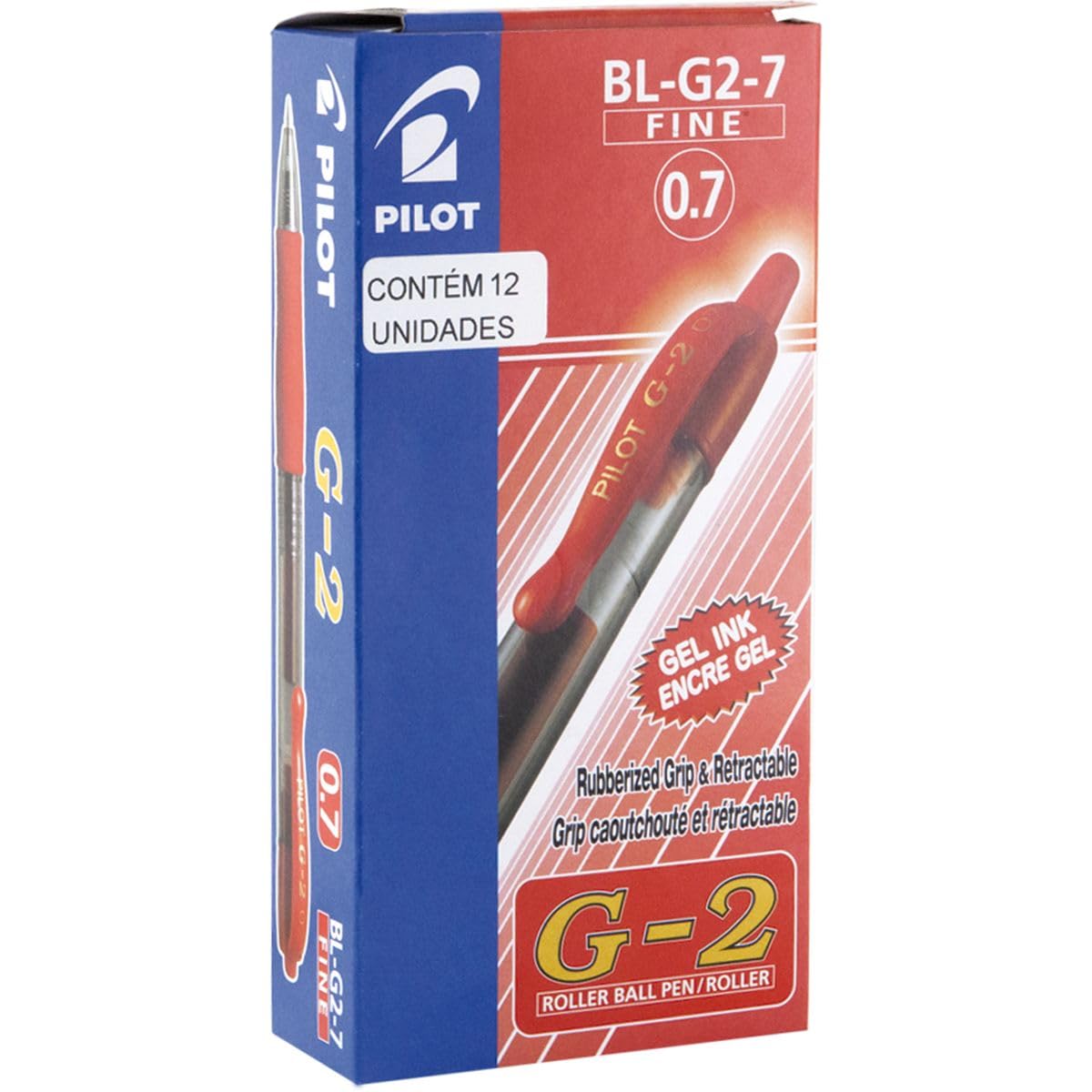 Pilot G207 Retractable Gel Rollerball 0.7 mm Tip (Box of 12) - Red