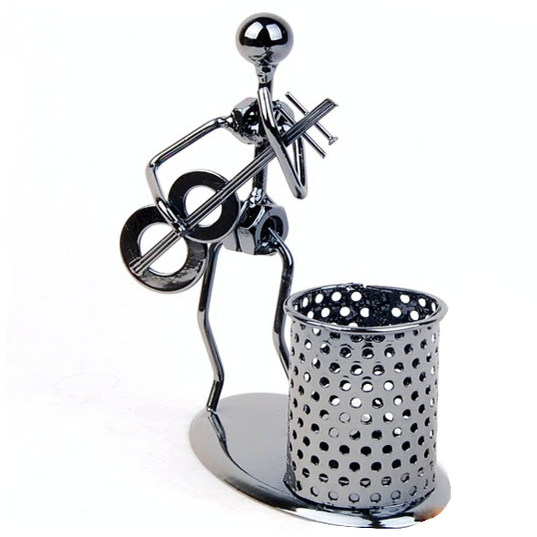 Winterworm Pen Container Holder Pencil Cup Iron Art Music Figure~Home Office Desk Decor Gift