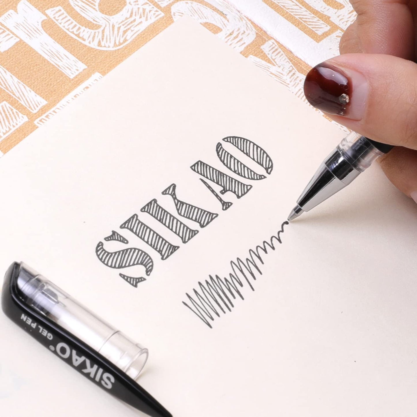 Sikao Black Gel Pens Bulk, 60 Pack 0.7mm Fine Point Gel Ink Rollerball Pens, Smooth Quick-Dry Black