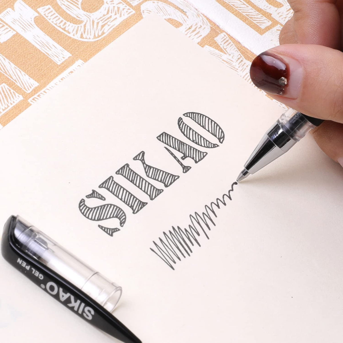 Sikao Black Gel Pens Bulk, 60 Pack 0.7mm Fine Point Gel Ink Rollerball Pens, Smooth Quick-Dry Black