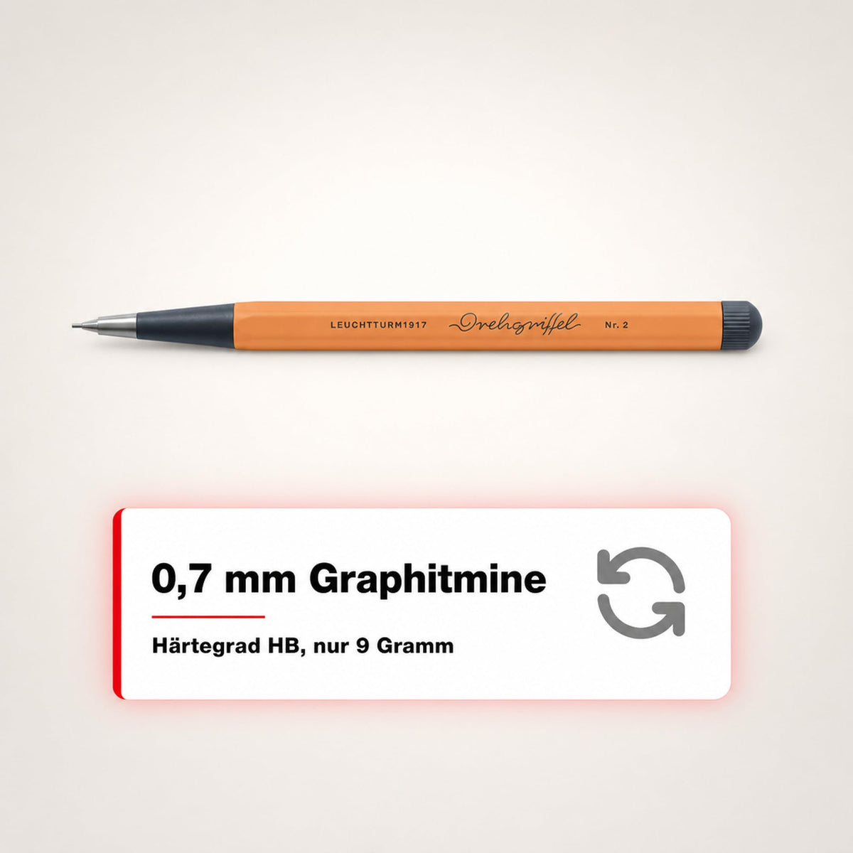 LEUCHTTURM1917 - Drehgriffel Mechanical Pencil - Refillable Writing Stylus with 0.7 mm HB Graphite