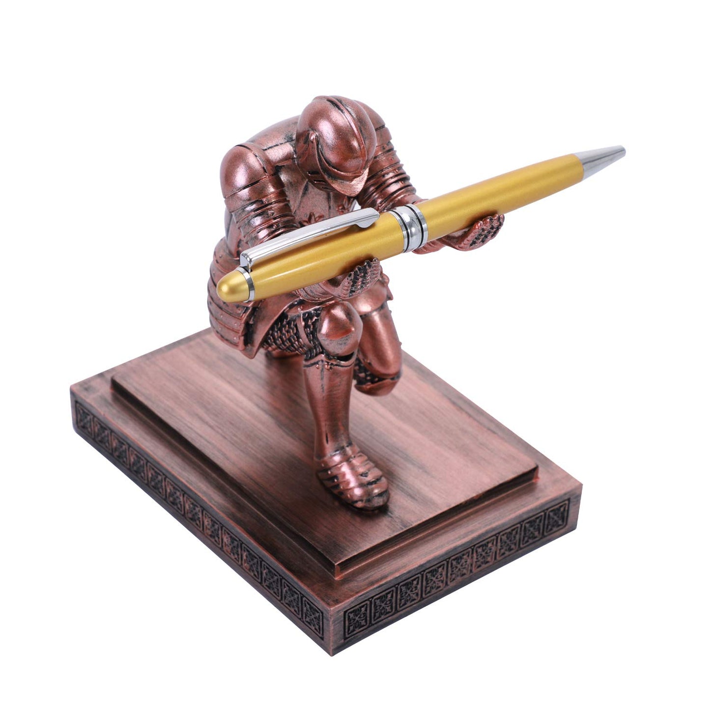 NCQIXIAO Knight Pen Holder Desk Ornament Resin Pencil Holders Desk Accessories and Organizer For
