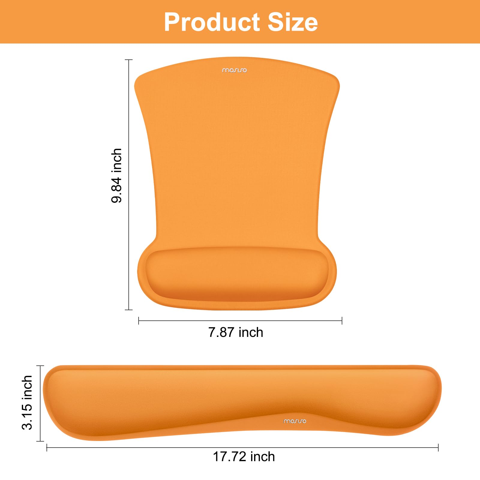 MOSISO Wrist Rest Support for Mouse Pad & Keyboard Set, Orange