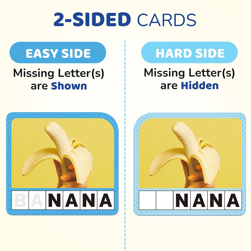BenBen Spelling Games, 224 Flashcards, 208 Wood Letter Tiles, 1-4 Players, Learning Games for Kids