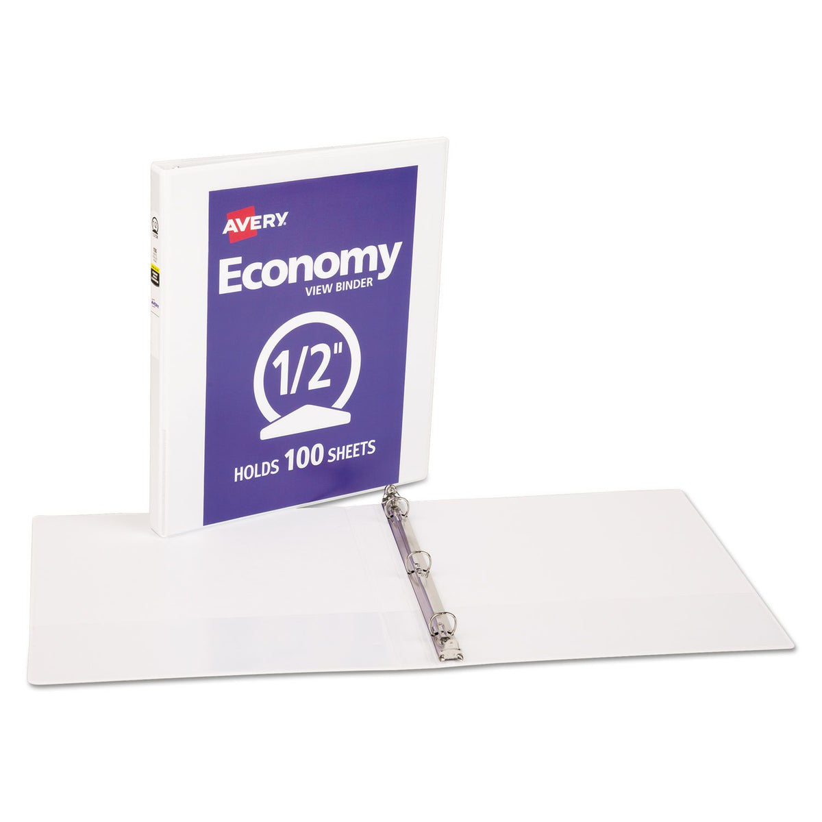 Economy Reference View Binder, 1/2in Capacity [Set of 3] Color: White
