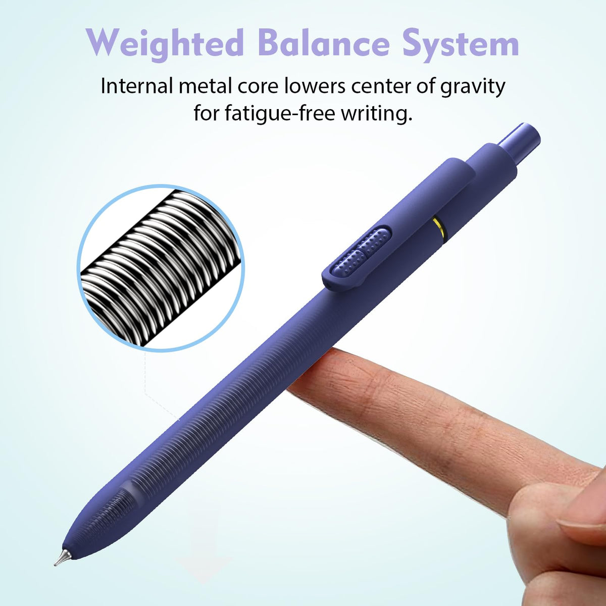 Hiacry 16 Pcs Gel Pens - 0.7mm Fine Point Quick-Dry Blue Ink Fidget Pens