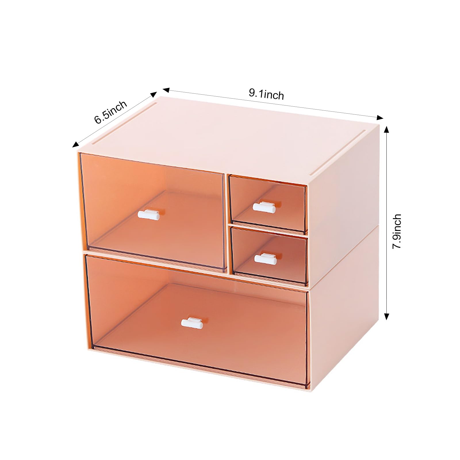 Marknor Desk Organizer with 4 Drawers, Makeup Organizer, Plastic Sundries Storage, Vanity