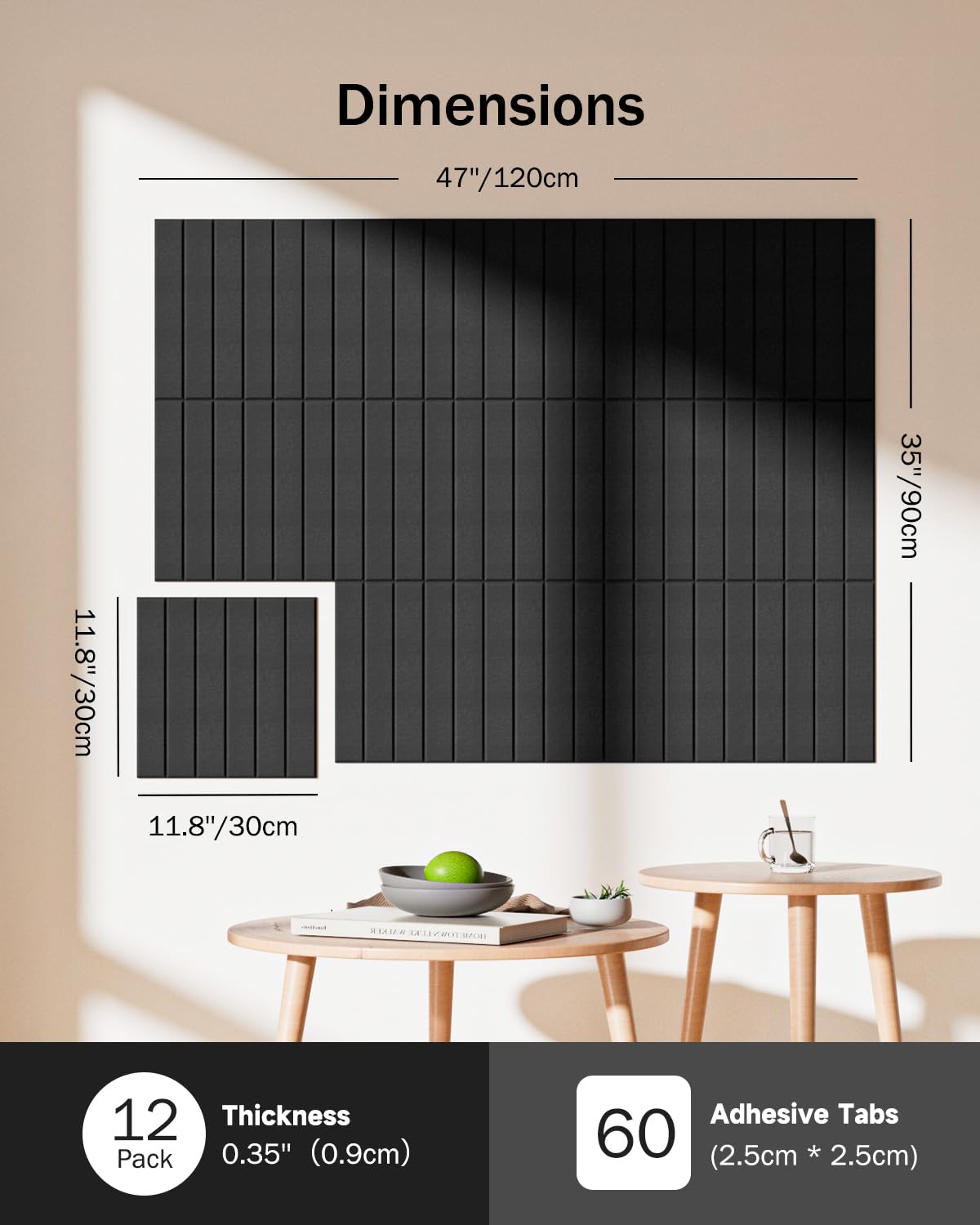 Woovio Large Cork Board, 48"X36" Bulletin Board Pin Boards for Wall Black