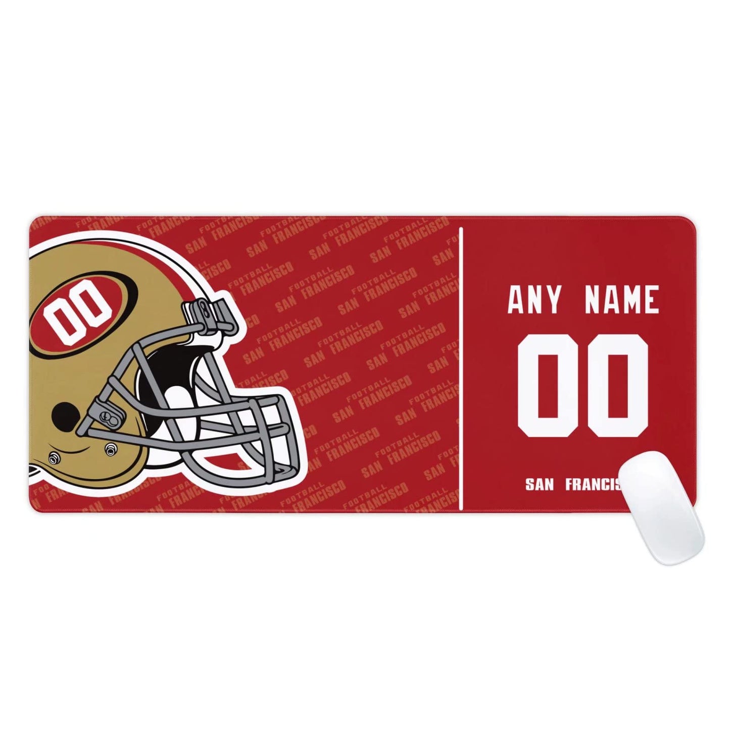 San Francisco Mouse Pad Custom Any Name and Number Desk Pad for Men Women Youth Gifts