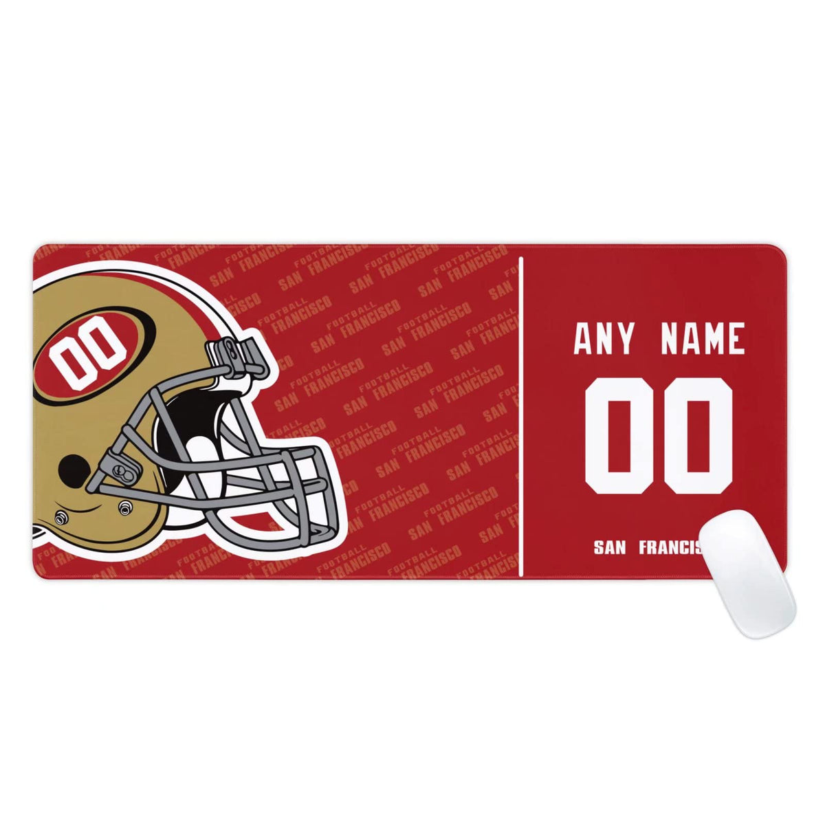 San Francisco Mouse Pad Custom Any Name and Number Desk Pad for Men Women Youth Gifts