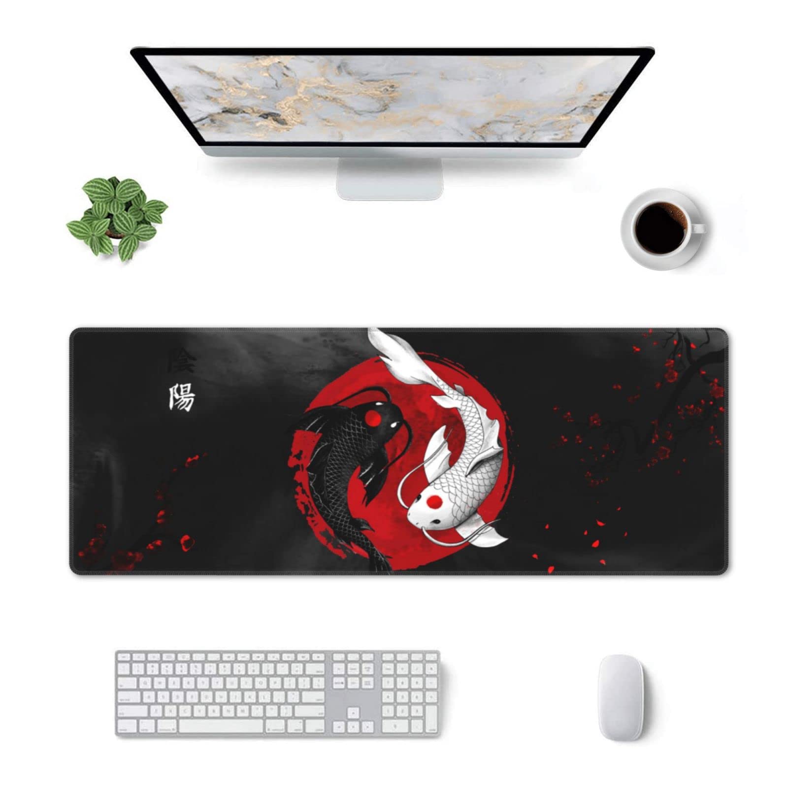 Japanese Koi Mouse Pad XL Extended Desk Mat, Computer Mousepad