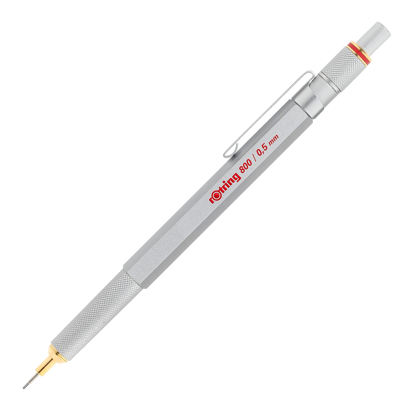 rOtring 800 Retractable Mechanical Pencil, 0.5mm, Silver Metal Barrel - For Drafting, Engineering