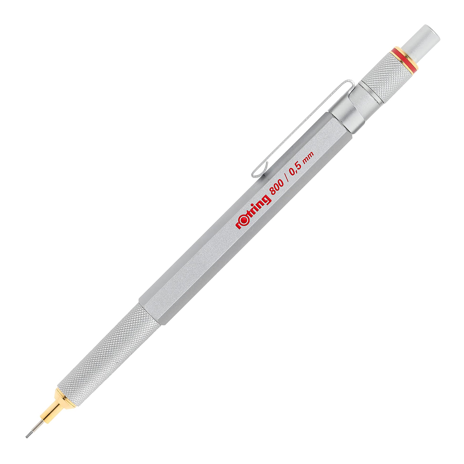 rOtring 800 Retractable Mechanical Pencil, 0.5mm, Silver Metal Barrel - For Drafting, Engineering