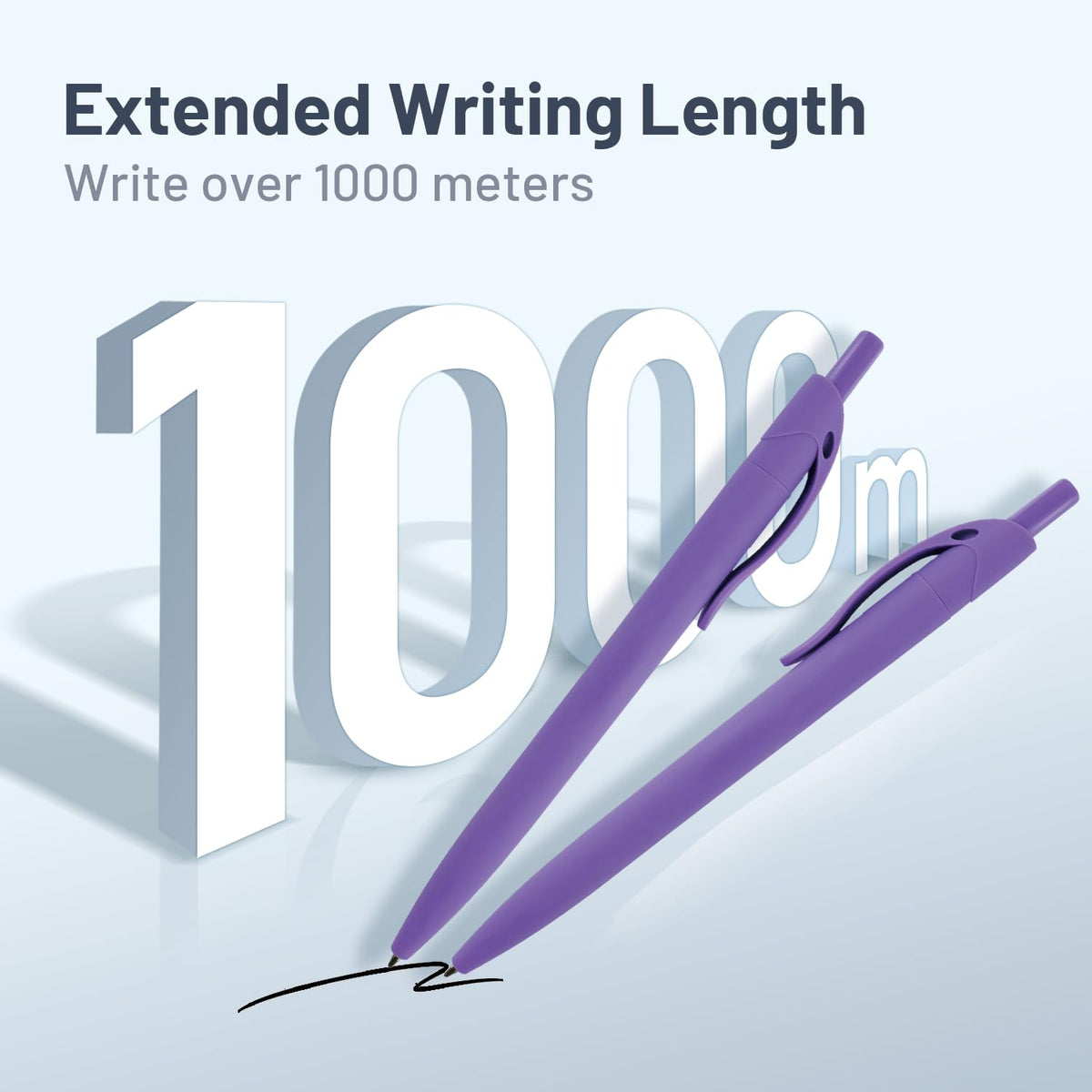 Wiaziert BallPoint Pens, 50 Pack (BLACK Ink),Bulk Pens, Dark Purple Barrel,Click Pens for Office