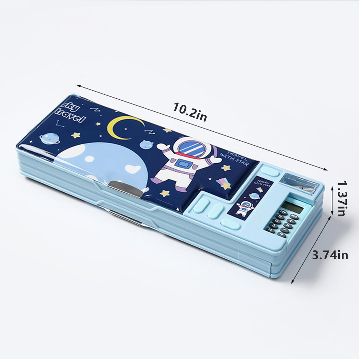 Ristpal Pop Up Multifunction Pencil Case, Cute Cartoon Pen Box Organizer Stationery with