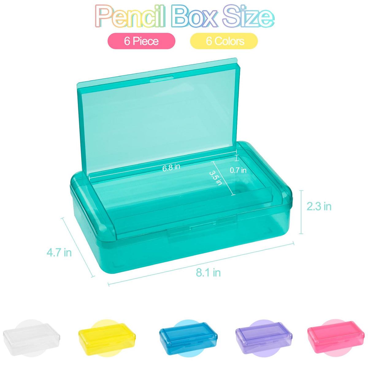 Meiikun Pencil Box, Large Capacity Pencil Boxes 2 Compartments, Hard Pencil Case with Snap-tight