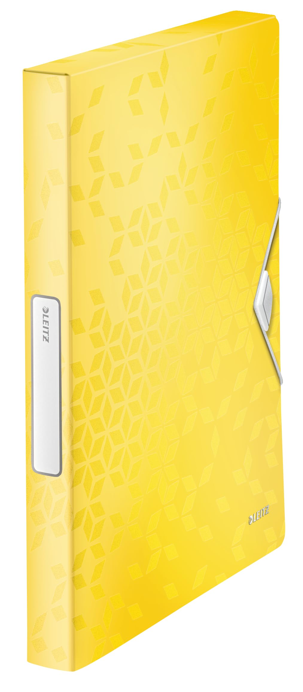 Leitz 46290016 Box File, Holds up to 250 A4 Sheets, Elastic Closure, Flexible Plastic, Yellow, Wow