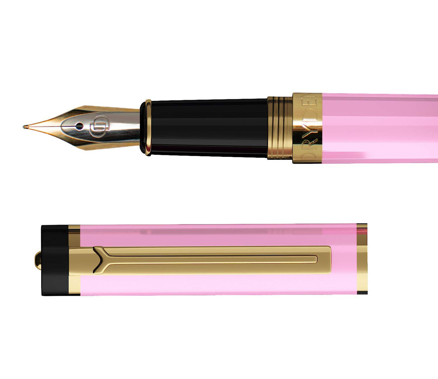 Dryden Designs Fountain Pen - Medium and Fine Nibs | Includes 24 Ink Cartridges and Ink Refill