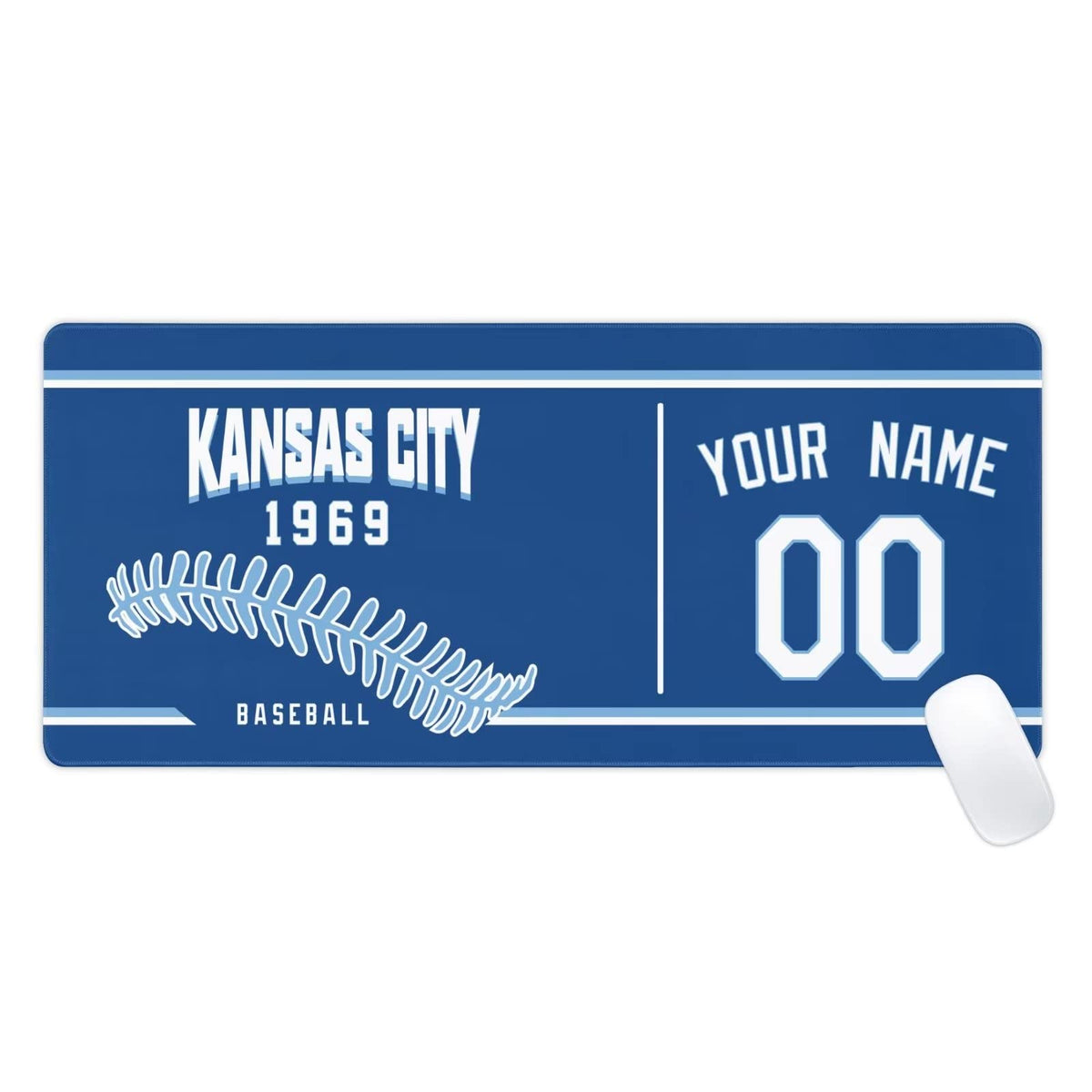 Kansas Mouse Pad Custom Any Name and Number Personalized Desk Pad for Men Women Youth Gifts