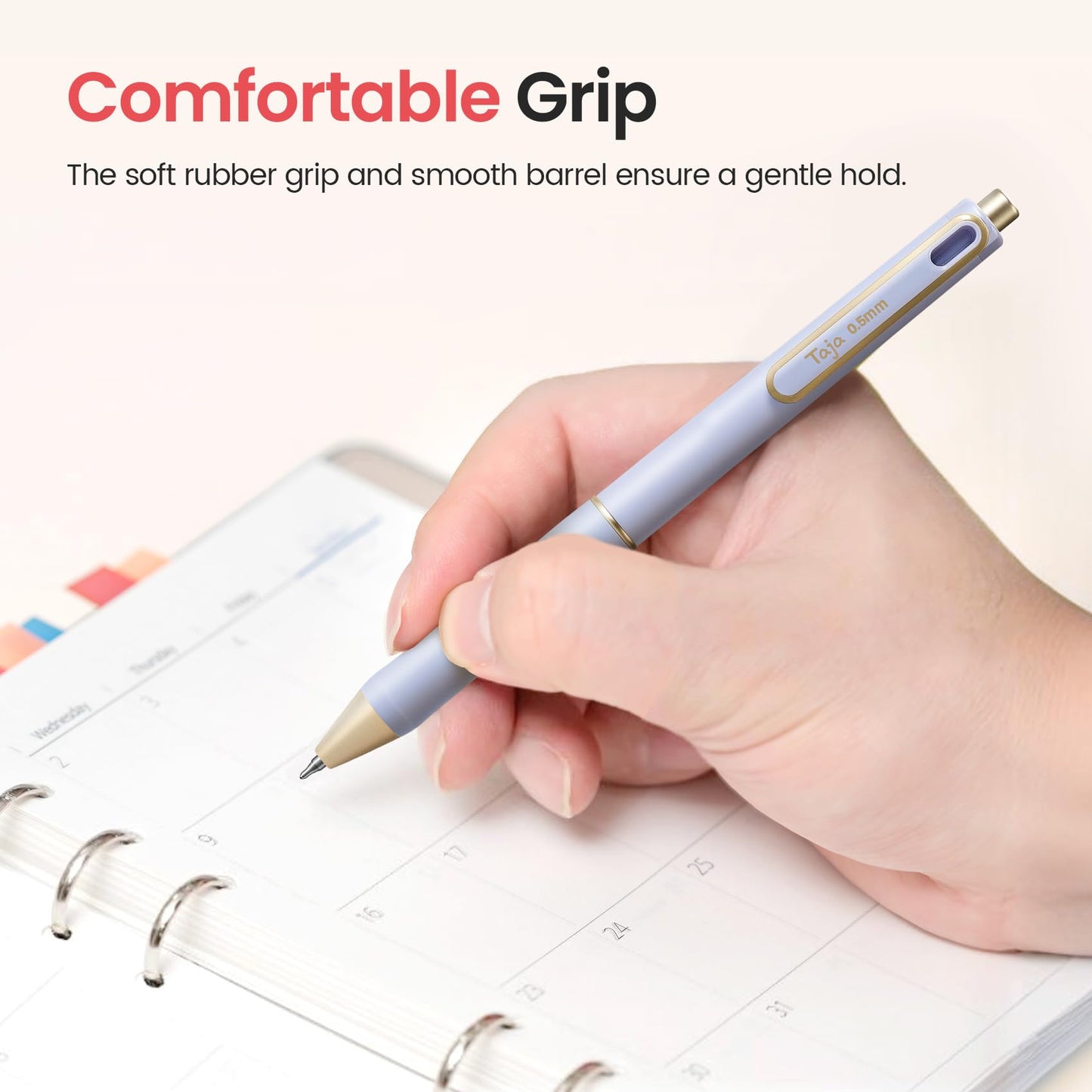 Taja Gel Pens, 12 Pcs Quick Dry Color Ink Pens, 0.5mm Fine Point, Pastel