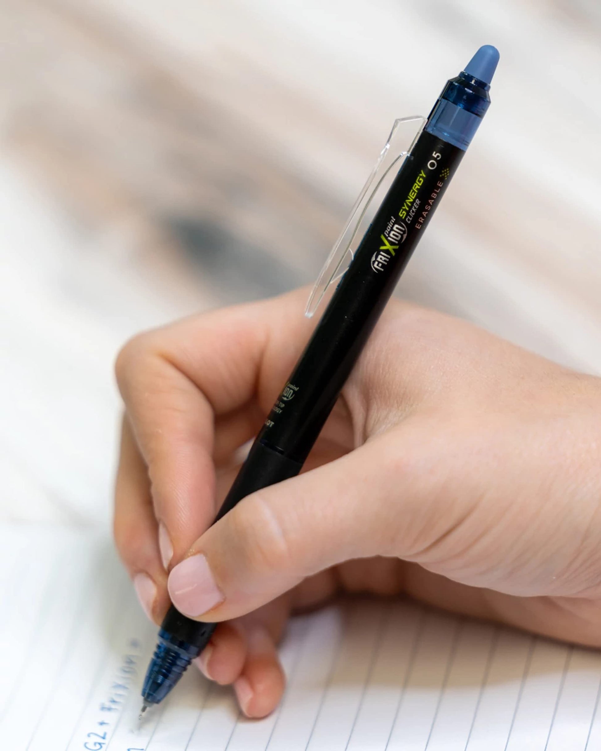 PILOT FriXion Synergy Clicker Erasable Gel Ink Pens, Extra Fine Point, Blue Ink, 8-pack (17849)